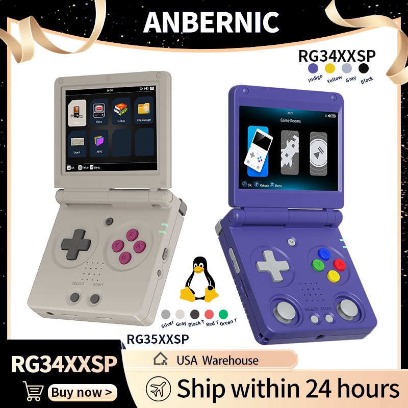 Gaming Console Linux - Anbernic RG34XXSP RG35XXSP Flip Handheld-Spielekonsole IPS-Bildschirm