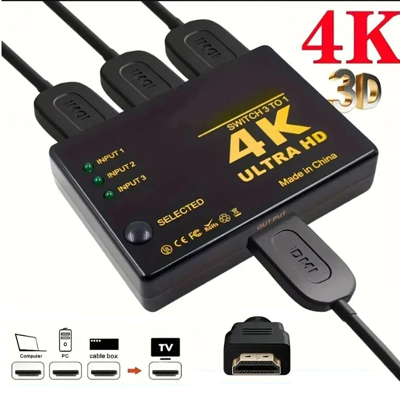 Gaming Console Bundle - HDMI-kompatibel Schalter 4K Switcher 3 in