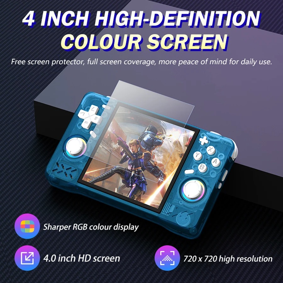 Gaming Console Linux - XF40H Retro-Handheld-Videospielkonsole, Linux-System, 4-Zoll-IPS-Bildschirm, tragbarer Mini-Handheld-Videoplayer,