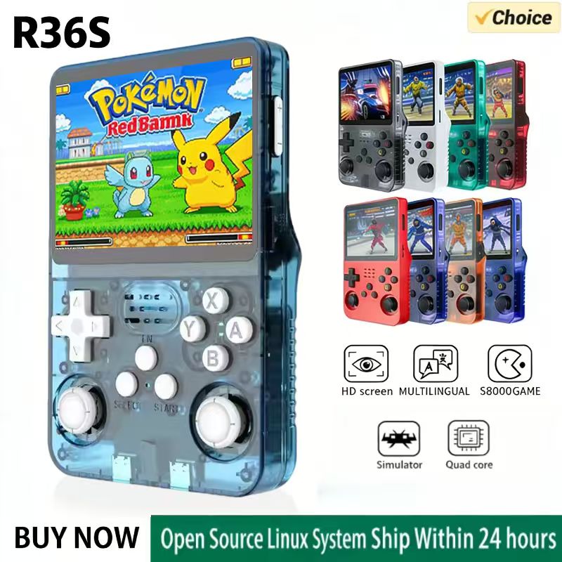Gaming Console Linux - R36S Handheld-Spielkonsole ARKOS-System 3,5 Zoll IPS-Bildschirm