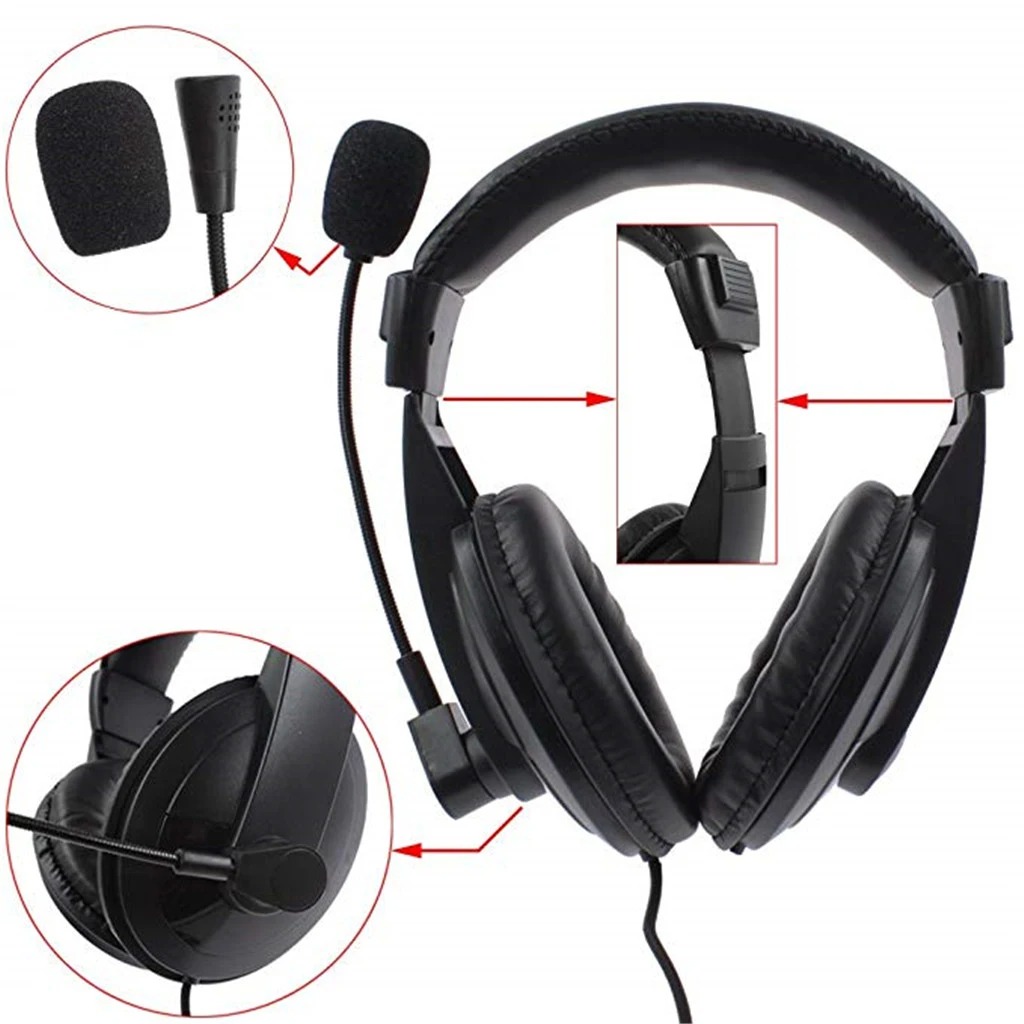 Gaming Headset Wired - Professionelle Overhead-Kopfhörer mit Geräuschunterdrückung und Mikrofon